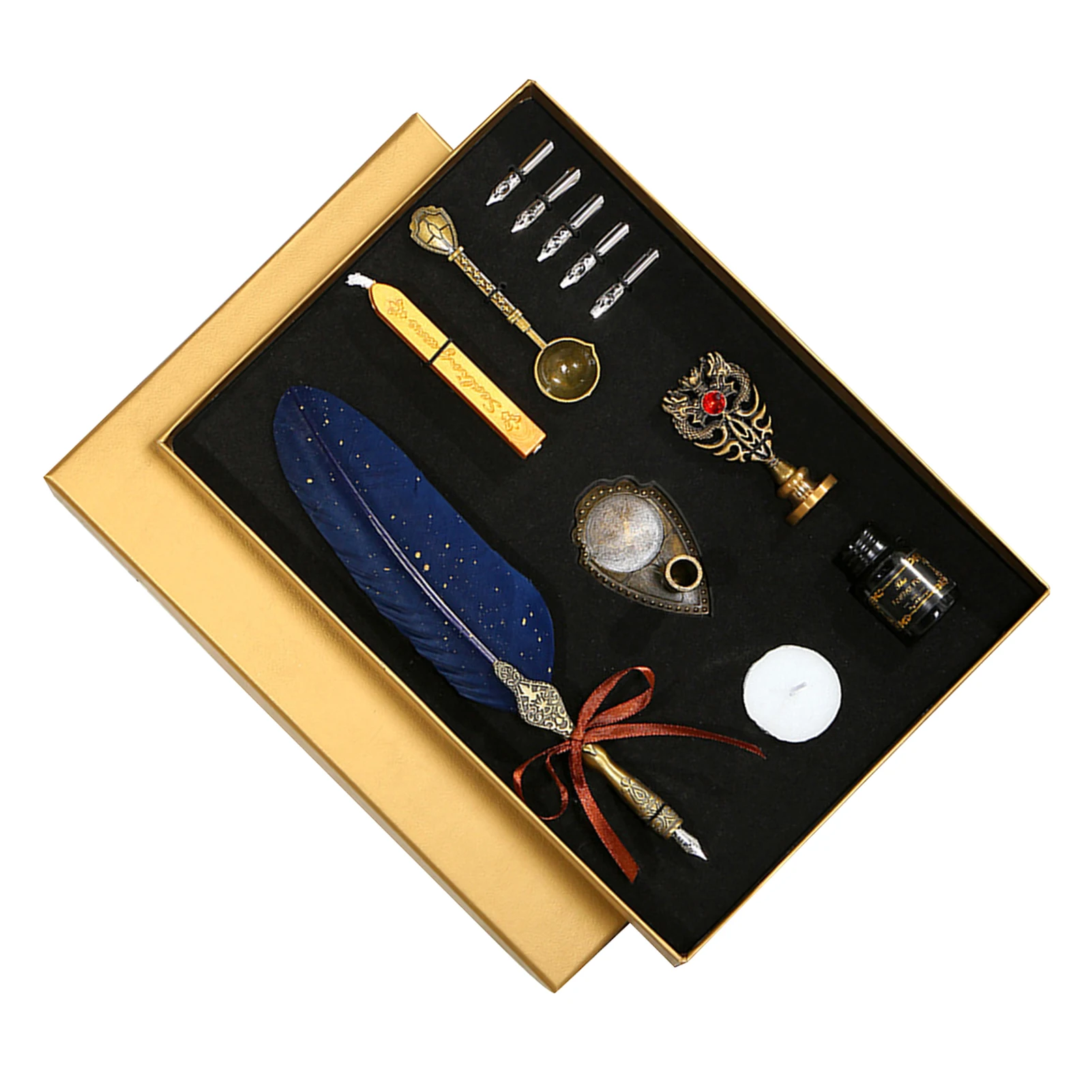 

Винтажная ручка и набор чернил, блестящая гусиная ручка, перьевая ручка, ручка для каллиграфии, ручка для письма, ручка для подписи, винтажный подарок для друзей