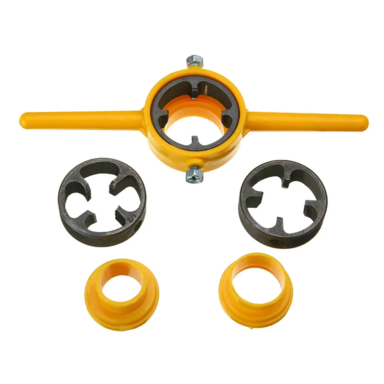 Die Set, 6Pcs PVC Tool,Pipe Round Die Set, Pipe Threader Plumbing Water pipe plate tooth long handle design set artifact