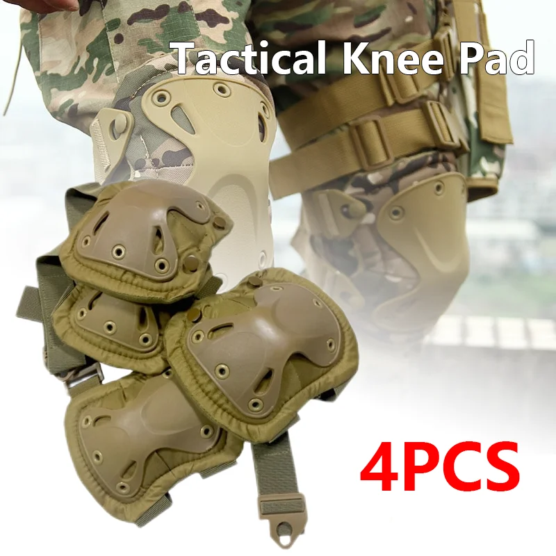 4pcs EVA Tactical Knee Pad Elbow CS Military Protector Army Airsoft Outdoor Sport Hunting Kneepad Safety Gear Protective Pads