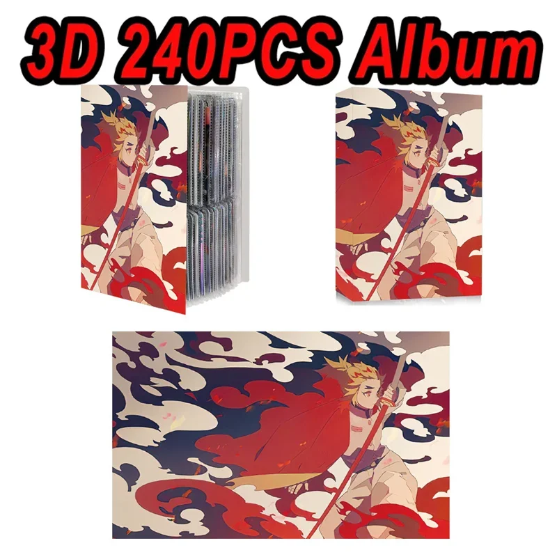 240 PCS Demon Slayer Kimetsu Album Binder Game Card Protector Book Kamado Tanjirou Nezuko Agatsuma Zenitsu Zabawka Prezenty dla dzieci