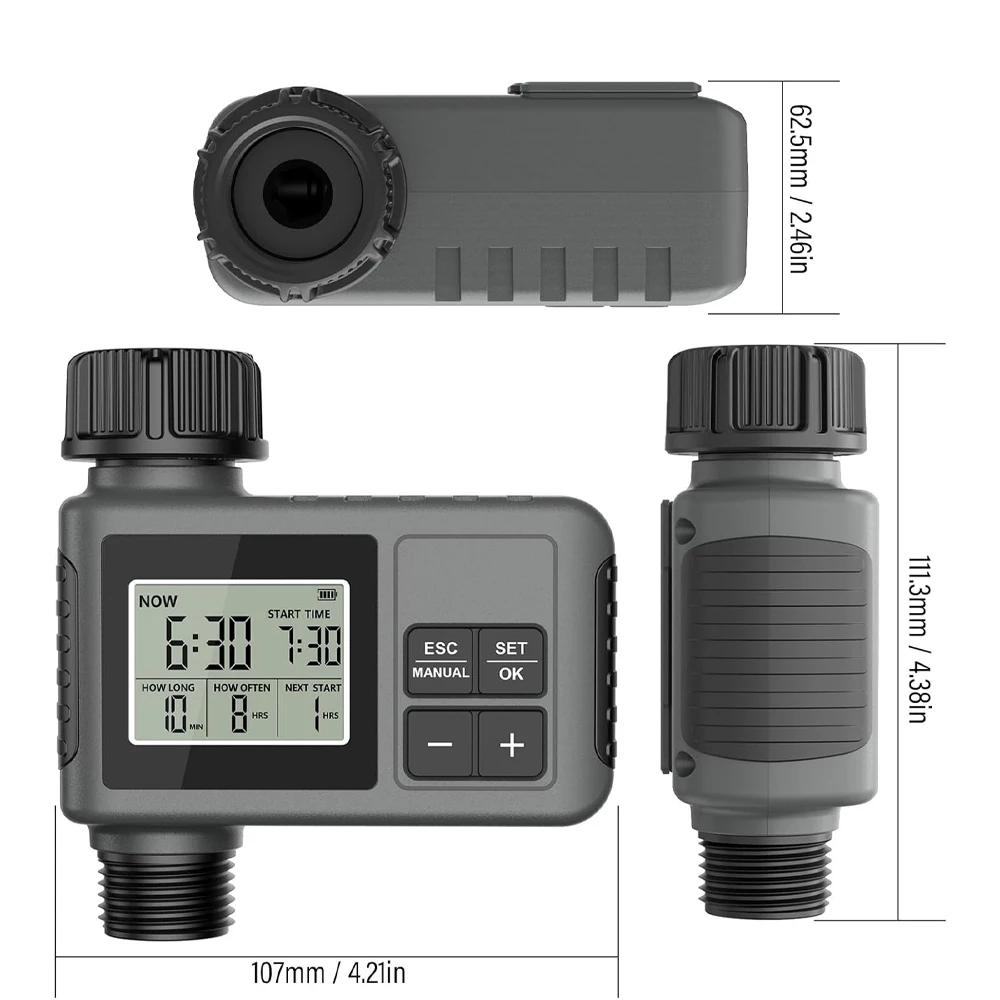 Automatic Water Timer Intelligent Irrigation Watering System LCD Display IPX5 Sprinkler Timer Garden Programmer Equipment