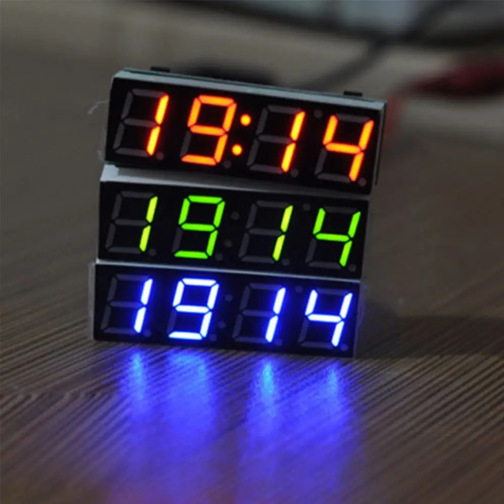Cyfrowy termometr czasowy Woltomierz 3 w 1 Miernik Elektroniczny wyświetlacz LED wnętrza Mini samochodowy zegar cyfrowy