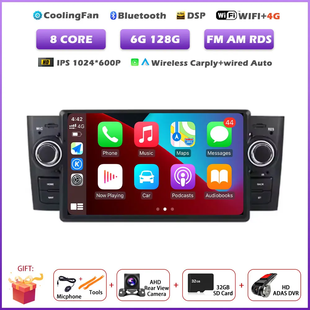 Voor Fiat Grande Punto Linea 2007-2012 7 inch Android 16 Auto Multimedia Speler GPS Carplay Autoradio Stereo Video Audio Head Unit