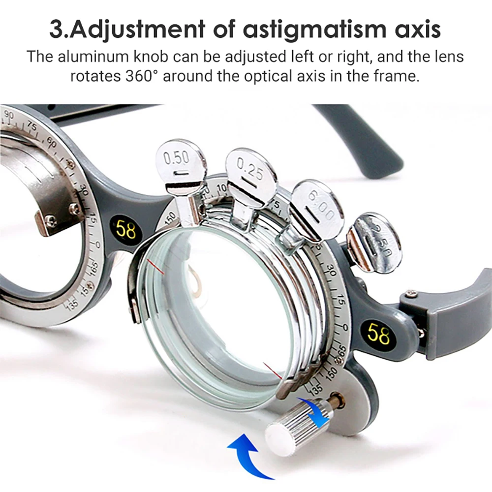 Trial Lens Frame Professional Trial Frame Can Take 4 Lens Optician Child Universal Trial Lens Frame Ophthalmic Test Tool 50-68mm