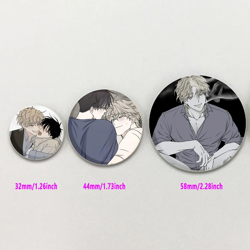 BL Anime Low Tide in Twilight Badge Cartoon Brooches on Backpack Clothes Handmade Round Enamel Pins for Jewelry Gift Accessory