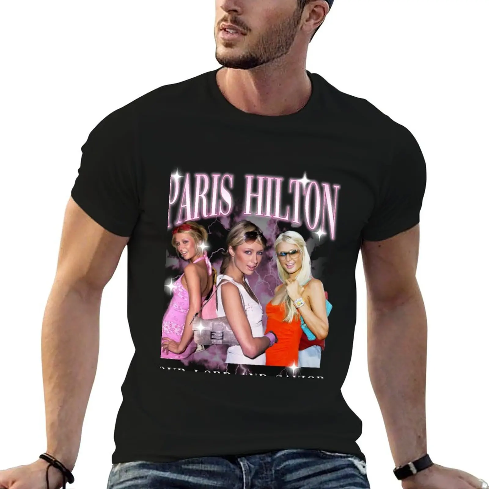 

PARIS HILTON - Our Lord & Savior T-Shirt t shirts for man cotton funny funny t shirts cotton t shirts for man slim fit T-shirt