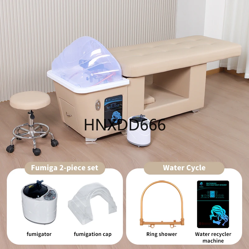 أثاث صالون فاخر مخصص سرير تدليك كهربائي يعمل بالدفع والسحب سرير سبا برأس ياباني