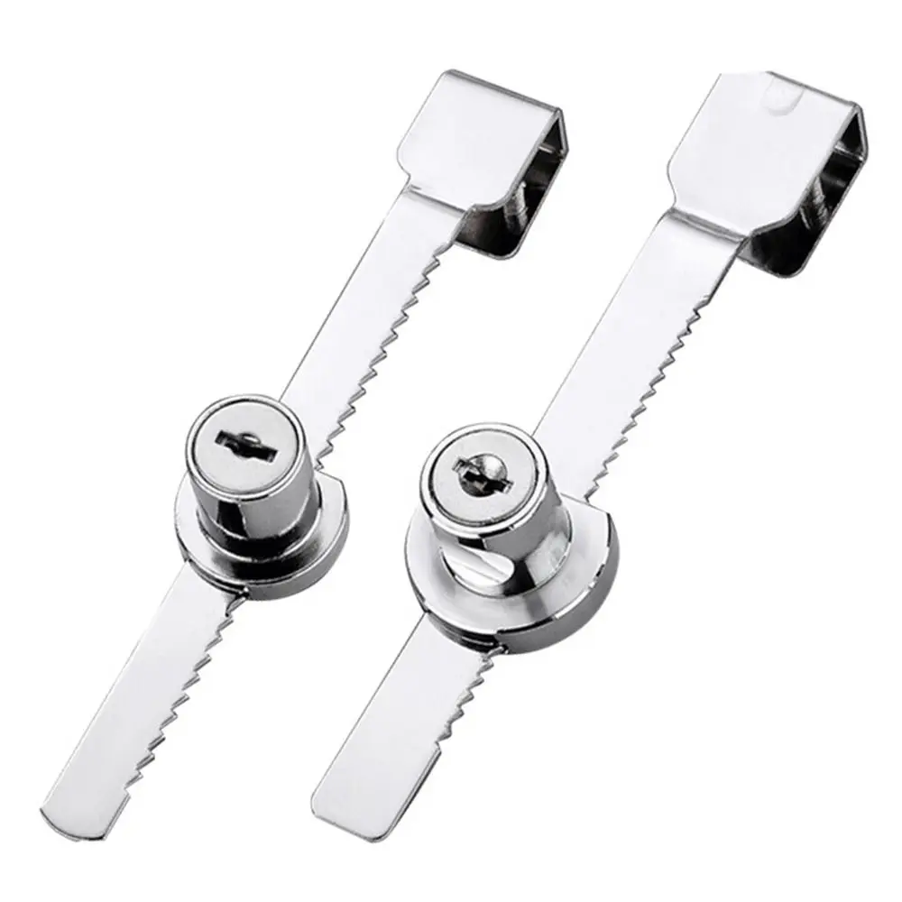 Sliding Glass Door Lock With Key Display Cabinet Locks Reptile 2mm-6mm Push-pull Window Showcase Display Case Hardware Lock