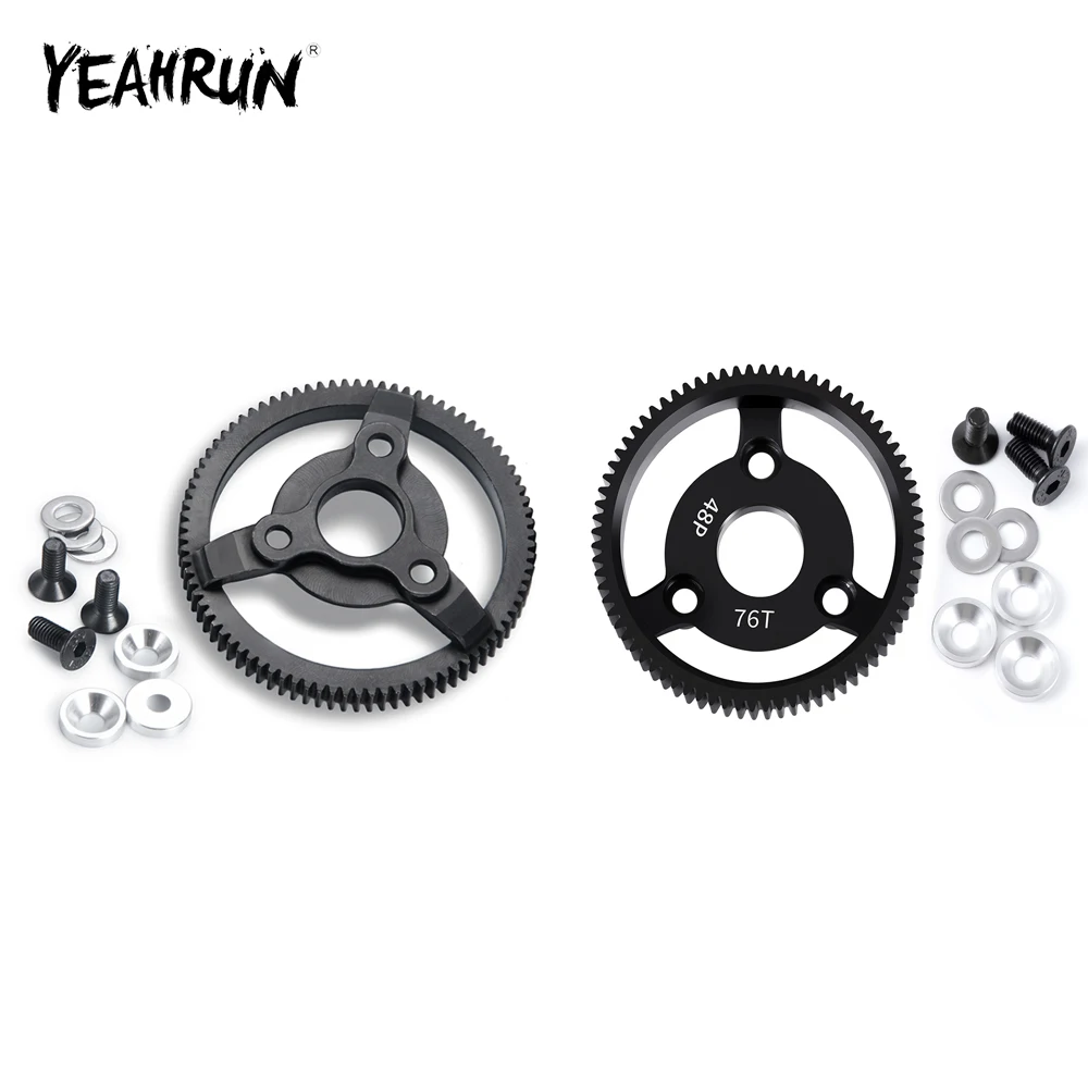 

YEAHRUN Steel 48P 86T 76T Spur Gear Transmission Gears for 1/10 Slash 2wd Rustler Slash Stampede RC Car Parts