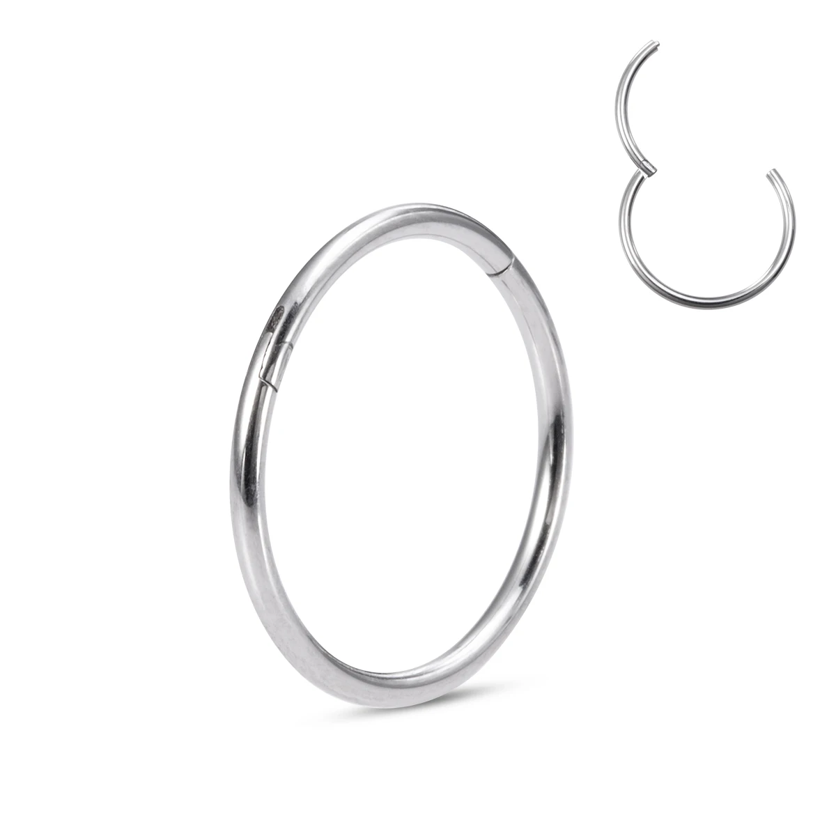 1pc 8/10mm Hinged Septum Nose Ring Surgical Steel Clicker Lip Cartilage Helix Piercing Earrings Body Jewelry 14/16/18/20G