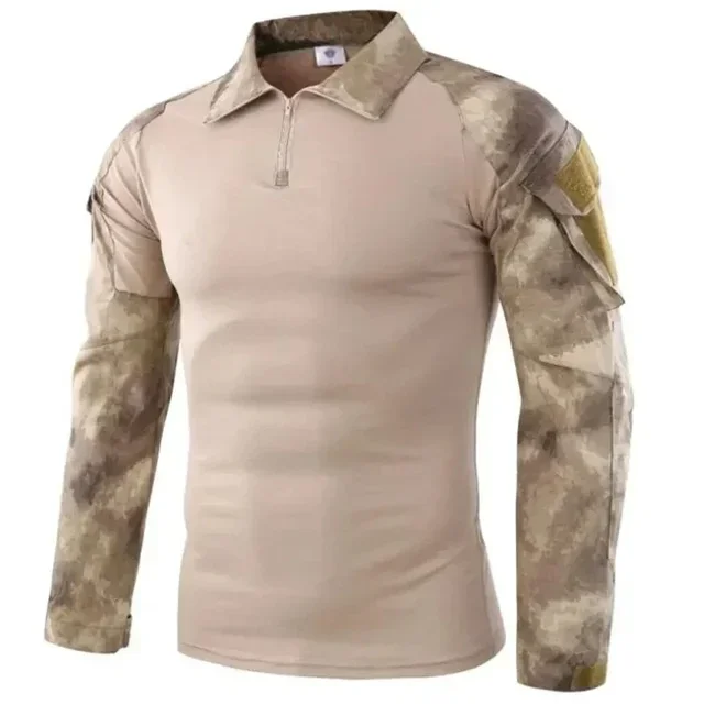 Outdoor Tactische Wandelen T-shirts Mannen Combat Militaire Leger CP Camouflage Lange Mouw Jacht Klimmen Shirt Katoen Sportkleding