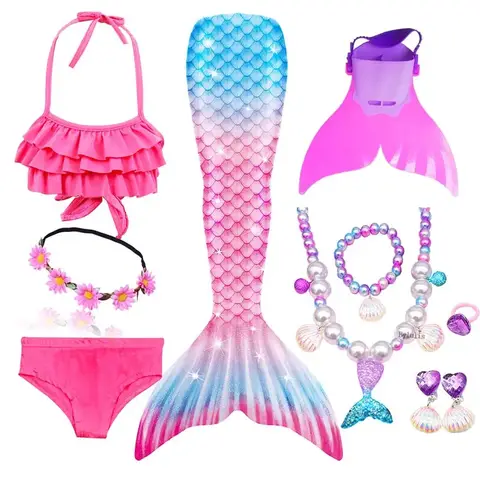 Girls Mermaid Swimsuit with Tail Bylulis