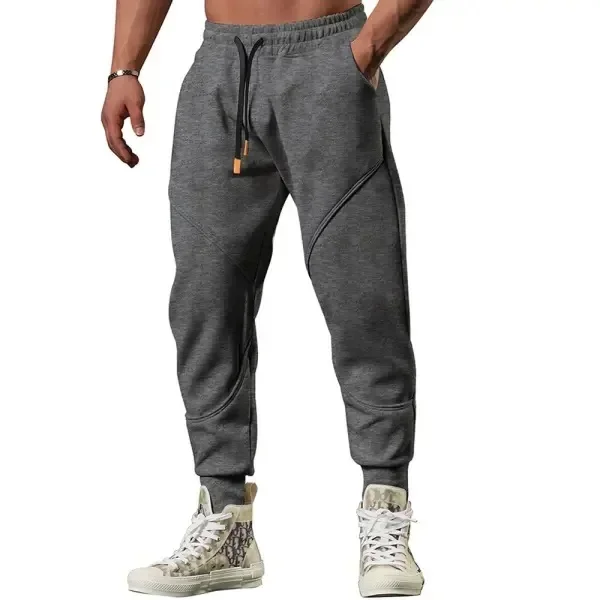 New Leisure Sports Pants Men's Loose Feet Pants 3D Spliced Fitness Running Training Pants Men's Clothing Men  2025 New