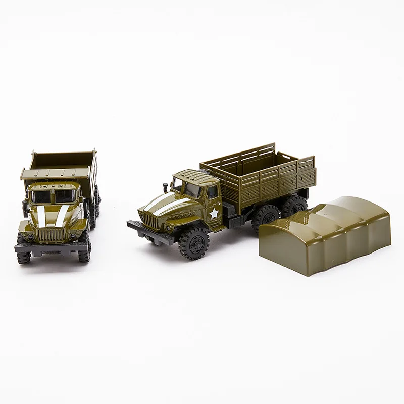 1:50 alloy die-cast truck Armored model Car Transport Vehicle glue-free assembly model Military toy car Children's toy birthday