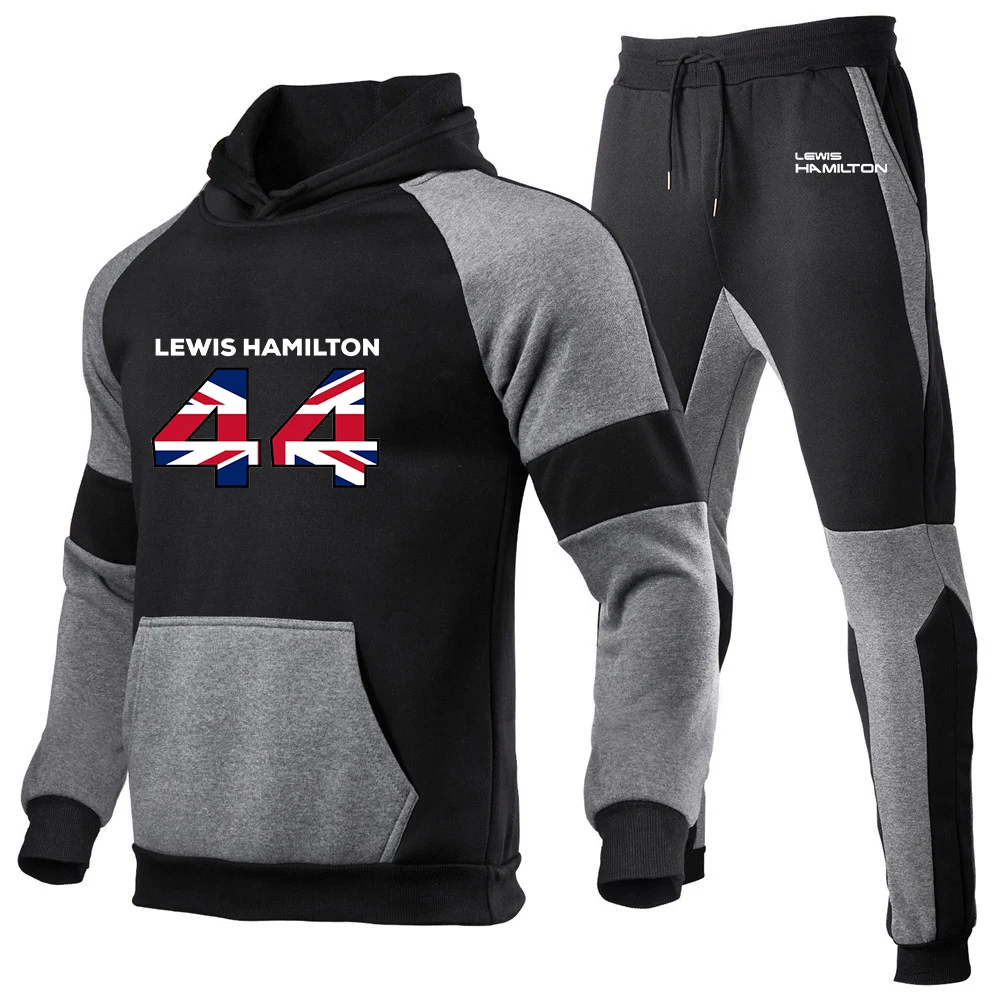 2025 new F1 driver lewis hamilton number 44 men's spring and autumn pullover hoodie sweatpants Harajuku sports comfort suit