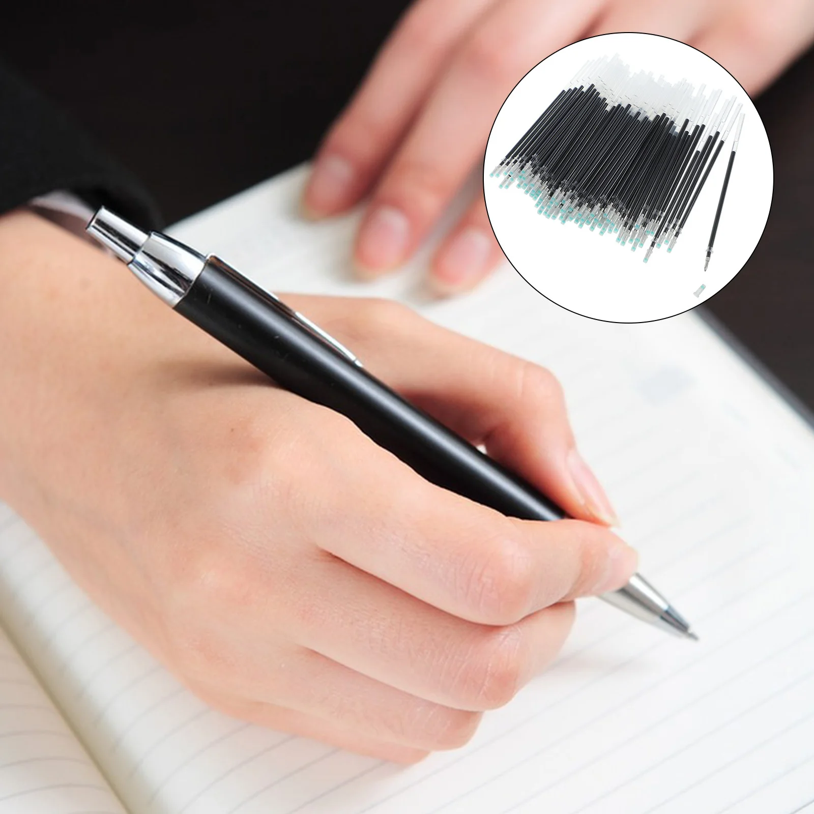 

100Pcs Practical Pen Refills Neutral Gel Pen Replacement Smooth Writing Office Supplies Ballpoint Ink Refills Writing Supplies
