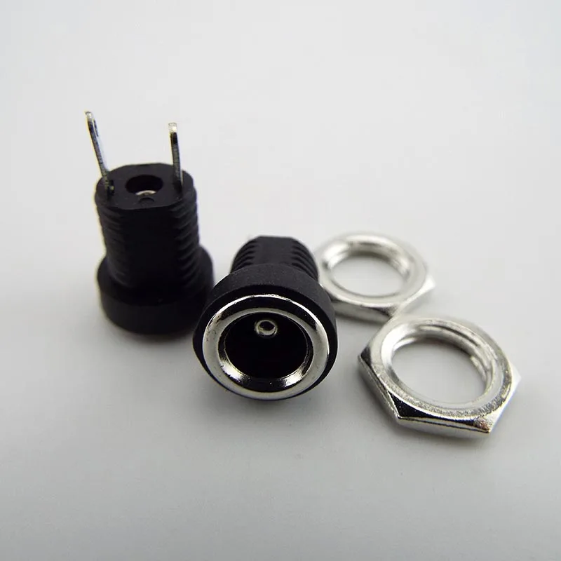 DC022B 5,5 x 2,1 mm Gniazdo zasilania DC Złącze żeńskie DC 2 Zacisk 2-pinowe Złącze do montażu panelowego Adapter wtyczki 5,5 * 2,5 — zdjęcie 5