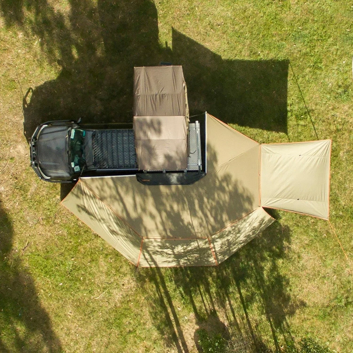 270 Degree Car Awning,2M 2.5M with Side Walls,600D Oxford,Retractable Freestanding Built-in LED Light for SUV Van Truck