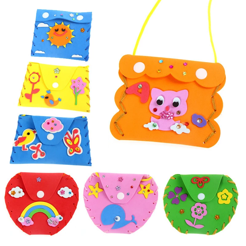 2/4/8Pcs Kids DIY Felt Sewing Kits Preschool Educational Handbag Children Craft Toys Felt with Safety for Boys Girls Beginners