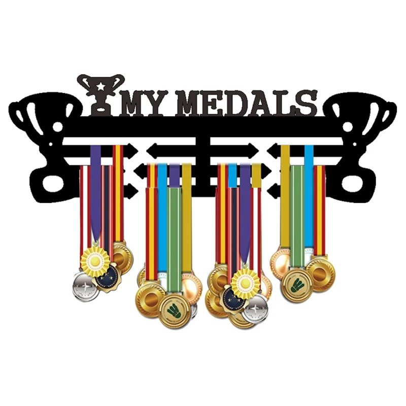 Never Give Up Medal Holder Sport Medal Hanger Medal Rack Display Acrylic Wall Mounted Medal Rack For Sports Events