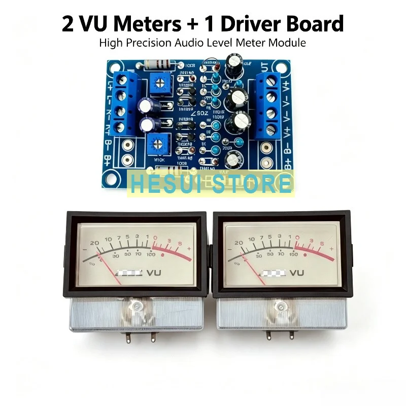 Kit de carte de pilote passif pour indicateur de niveau VU stéréo double canal, avec pointeur de puissance audio dB, pour amplificateur de puissance Hi-Fi