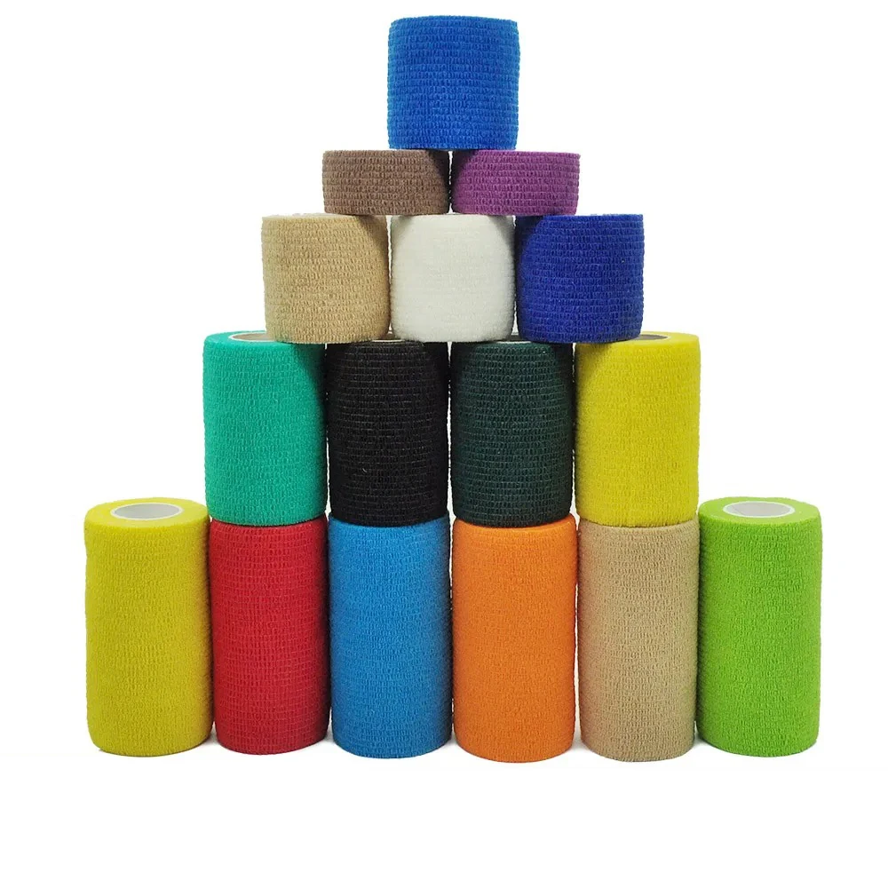 Colorful Athletic Wrap Tape Self Adhesive Elastic Bandage Elastoplast Sports Protector Knee Finger Ankle Palm Shoulder