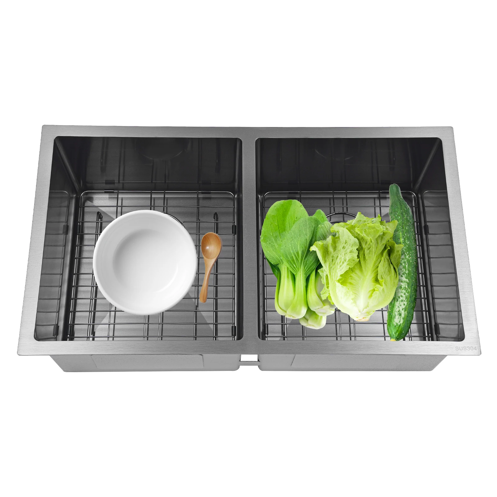 

Кухонная мойка с двойной чашей из нержавеющей стали 304, посудомоечная машина, овощная мойка для дома