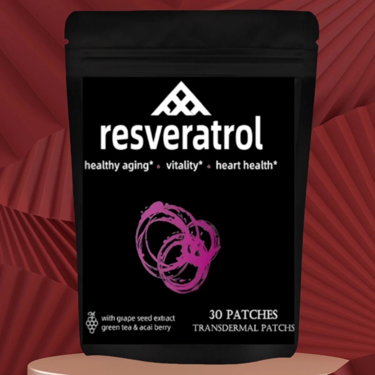 30 parches de resveratrol con extracto de semilla de uva, té verde y extracto de baya de Açaí, parche transdermico de máxima resistencia, antienvejecimiento