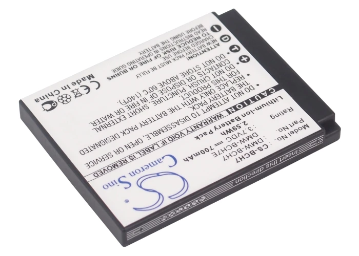 Camera 690mAh Battery For Panasonic DMW-BCH7 DMW-BCH7E DMW-BCH7G DMW-BCH7GK  DMW-BCH7PPLumix DMC-FP1  Lumix DMC-FP1A