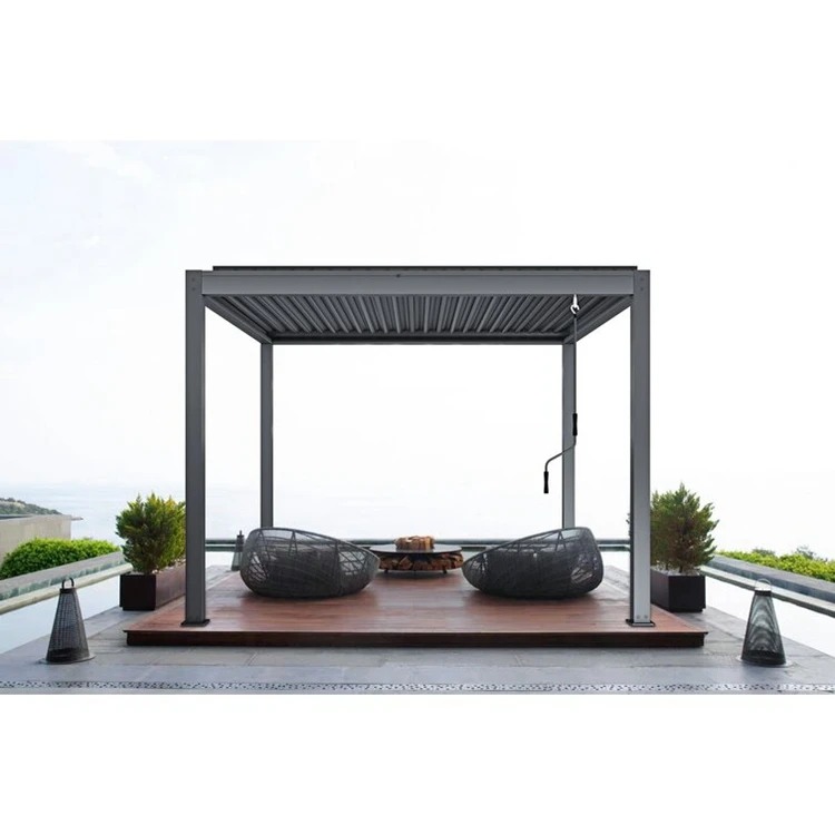 3X3,3X4,4X4,6X4M Outdoor Waterproof Aluminium Bioclimatic Pergola Cover Aluminum Louvered Pergola