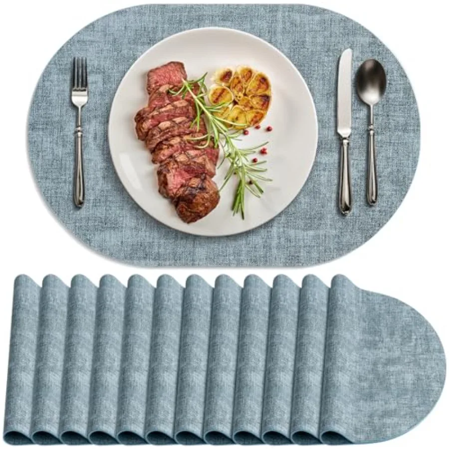 

Моющиеся термостойкие овальные подставки под тарелки из искусственной кожи, нескользящие, водонепроницаемые, для использования в помещении и на улице