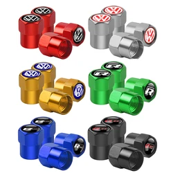 4Pcs Car Tire Valve Stems Cap for Volkswagen VW Scirocco Beetle Polo Tiguan Touran CC T-ROC Golf 4 5 7 Sharan Passat GTI RLINE R