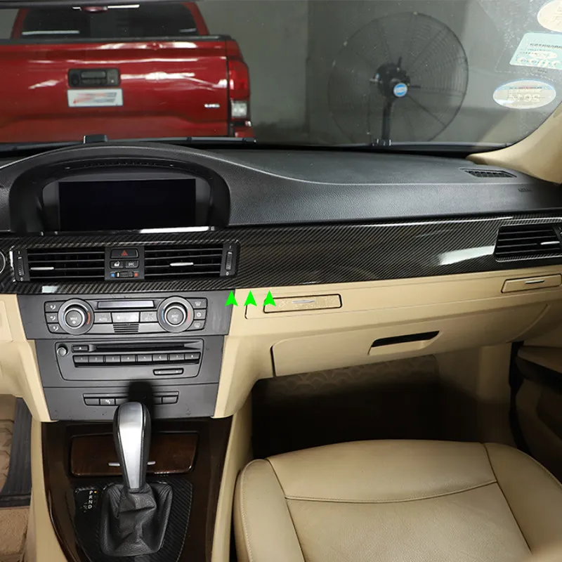 

2 шт. для BMW E90 2005-2012 автомобиля ABS текстура из углеродного волокна центральная панель управления панель воздуховыпускное отверстие крышка отделка