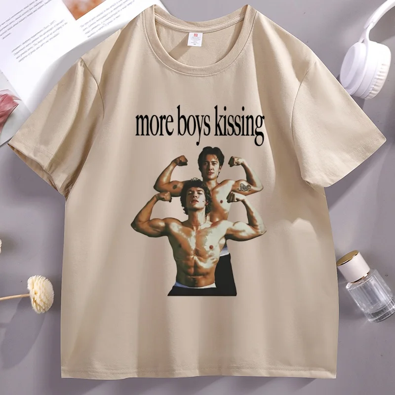 

More Boys Kissing T-Shirt Heated Rivalry 90s Graphic Tee Queer Pride T Shirt Retro Gay Aesthetic Ilya Shane Tshirt Clothing