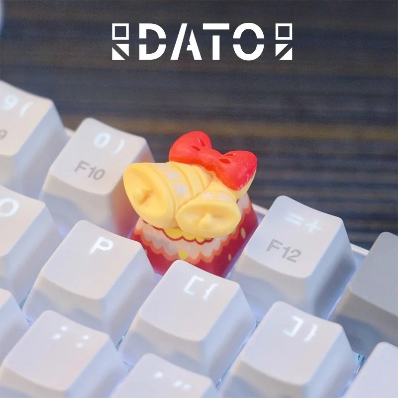 DATO Keycaps for Mechanical Keyboard Christmas Bell Keyboard Decoration Personality Cute Style Gifts for Women Couples Friends