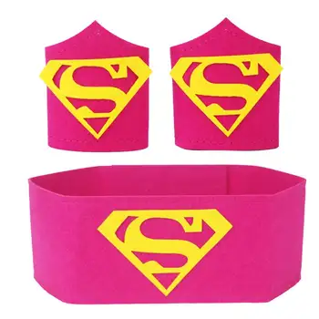 DC 超人 蝙蝠俠 神力女超人 新款酷炫創意動漫圖案 時尚個人化毛氈手環套裝 Cosplay 表演道具 10 最佳銷售 超人手錶 - №4