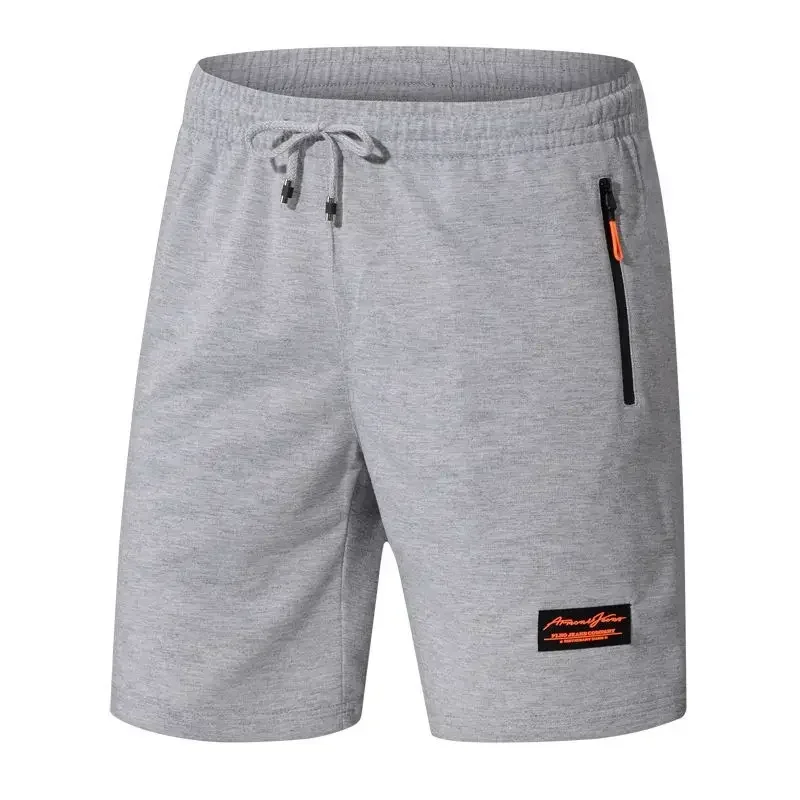 Knitted shorts men's summer casual five quarter pants with zippered pockets