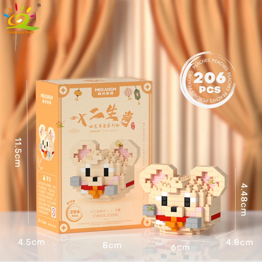 HUIQIBAO Mini Leuke dier Micro Bouwstenen 3D Diamant BEE Kat Panda Model Bricks DIY Stad Bouw Speelgoed voor Kinderen - afbeelding 1