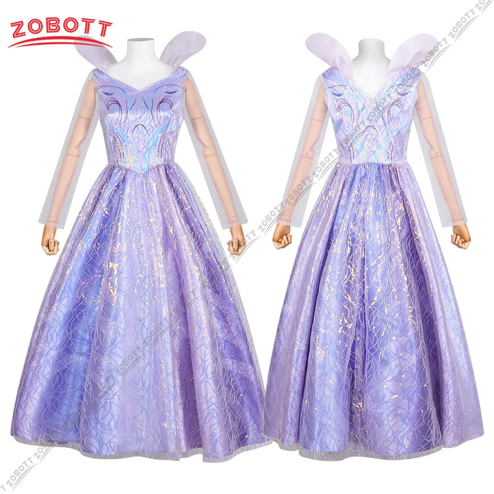 

Glinda Cosplay Costume Woman Dress Crown Outfits Long Sequined Dress for Halloween Carnival Party
