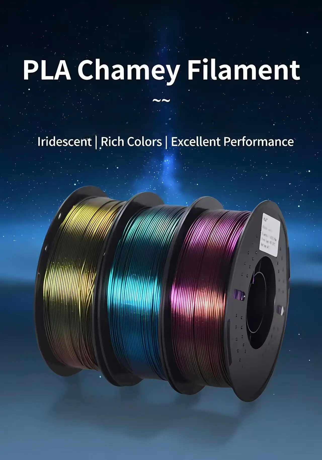 1KG PLA+ 3D Printer Filament 1.75mm Starry Glitter Chameleon Filament Silk Shiny 3D Printing filament Factory Direct Sale