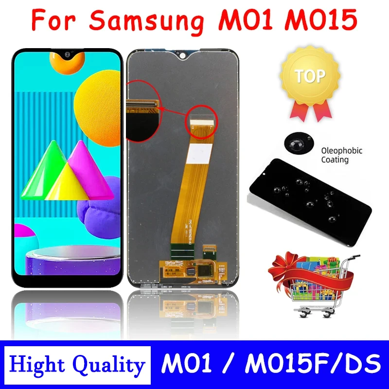 High Quality For Samsung  M01 M015 LCD SM-M015F SM-M015G SM-M015DS Display Touch Screen Digitizer Assesmbly With Frame