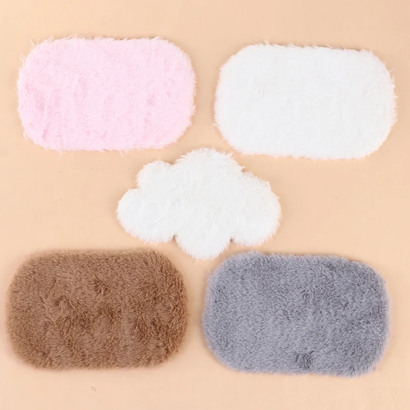 1pc Dollhouse Miniature Plush Rug Carpet Mat Dolls House Living Room Furniture Decoration Accessories