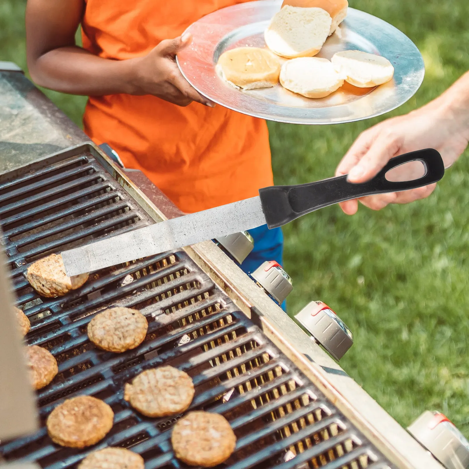 

Household Stainless Steel Grill Lifter Practical Bbq Plate Clamp for Outdoor Barbecue Grill Cooking Grid Gripper