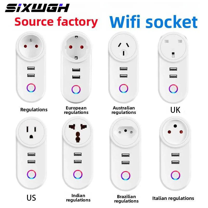 

SIXWGH Factory Direct Smartlife App WiFi Smart Socket USB-C Charging 16A Full Specifications for Google Home/Alexa Power Monitor