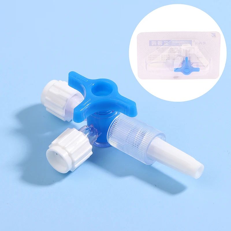 Disposable Three Way Stop Cock Luer Lock Adapter 3 Way Stopcock Flexiable T-Connector Extension Tube For Clinic Hospital