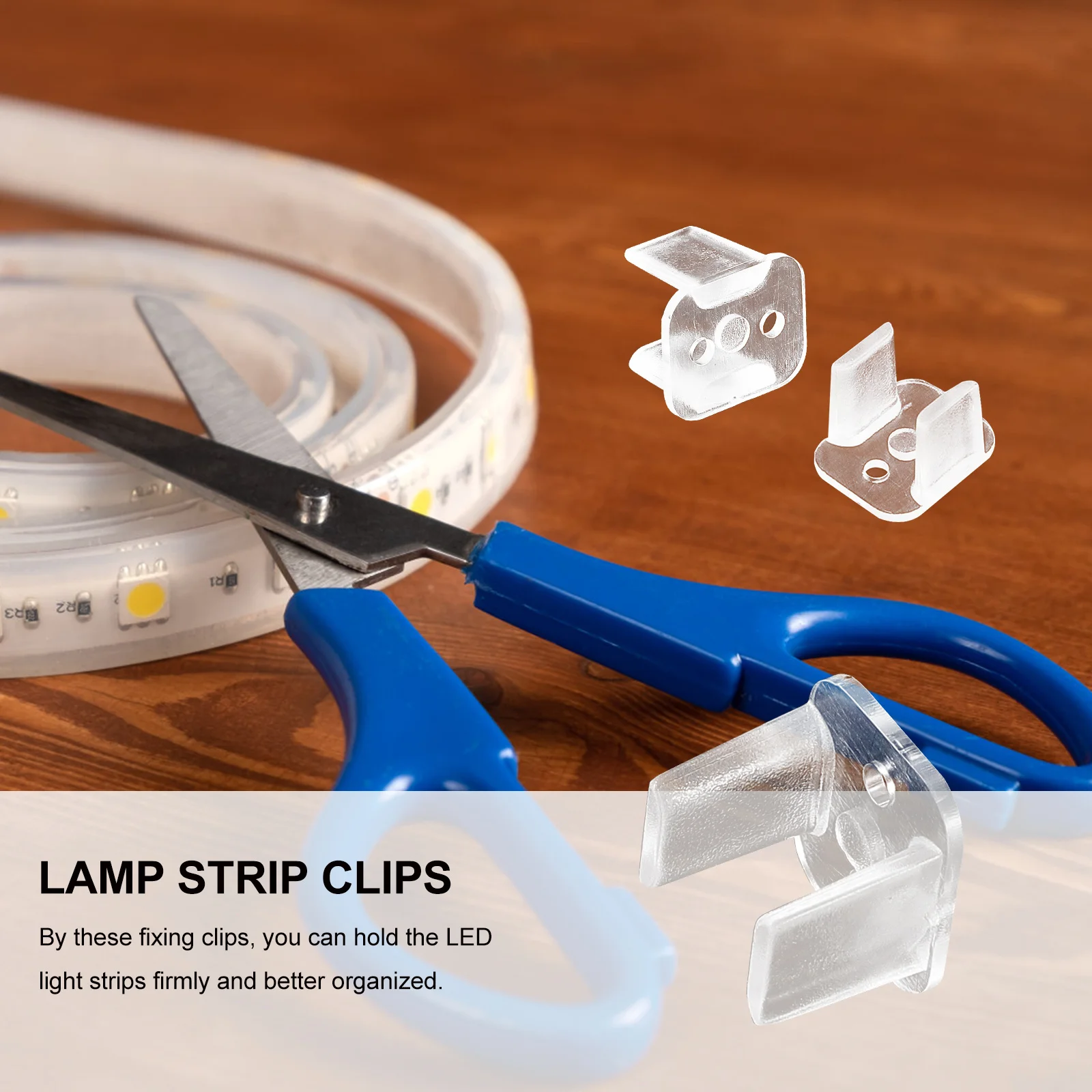 100 pcs Fixing Clips Transparent Plastic Clamps For Lights Protection, Led Strip Clips, Light Strip Fixing Clip, Led Light