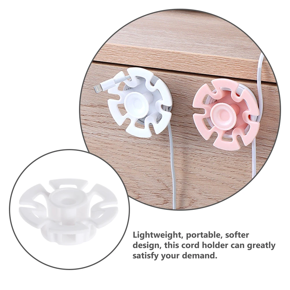 

6 Pcs Cable Holders Portable PP Wire ganizer Clips for Charging Cords Desk Management Tiny Soft Flexible Travel Home Office Cord