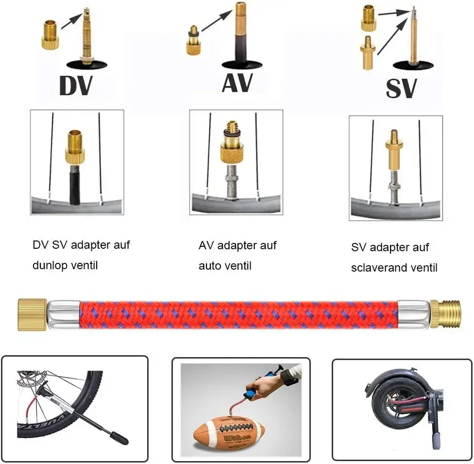21/30 Stück Fahrrad-Reifenfüller, Nadel- und Luftschlauch-Adapter-Set – Pumpenanschlüsse für Fahrradreparatur und Basketballventile – Detail 6