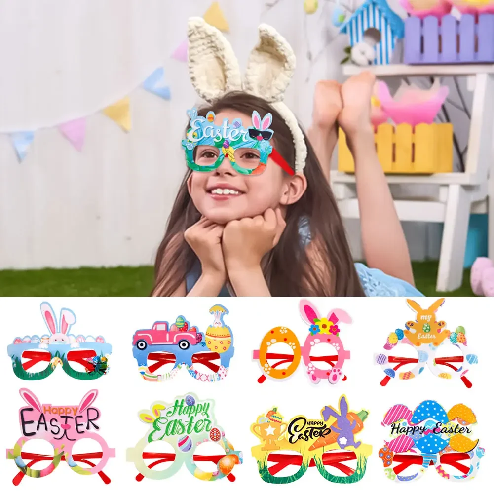 Easter Bunny Egg Brillen Frame Plastic Easter Photo Booth Rekwisieten Geschenken Happy Easter Party Versiering Voor Kinderen Geven De Voorkeur Aan Cadeau-Benodigdheden