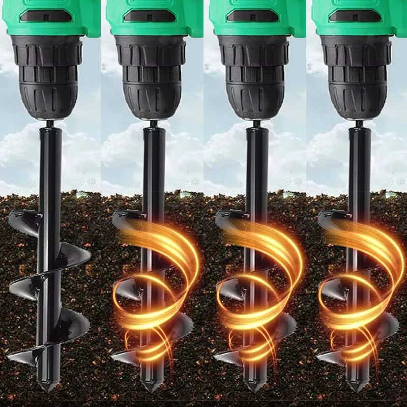 

Ground Drill Bit Garden Auger Spiral Drill Bit Hex Drive Drill Planting Hole Digger Tools for Vegetable Loosening Soil Planting